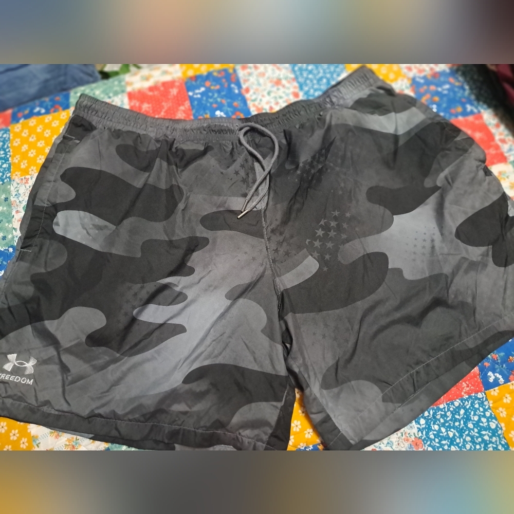 Under Armour Freedom Men's Black & Gray Camo Shorts 3XL